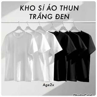 Áo thun Trắng Đen Màu Áo Thun Trơn AGE2X chính hãng form unisex cho cả nam và nữ