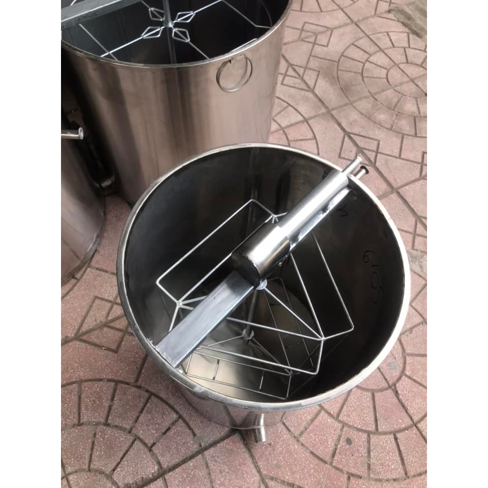 Thùng quay mật ong vỏ inox không nhiễm hàng hàn lõi thép ong nội 3 cầu