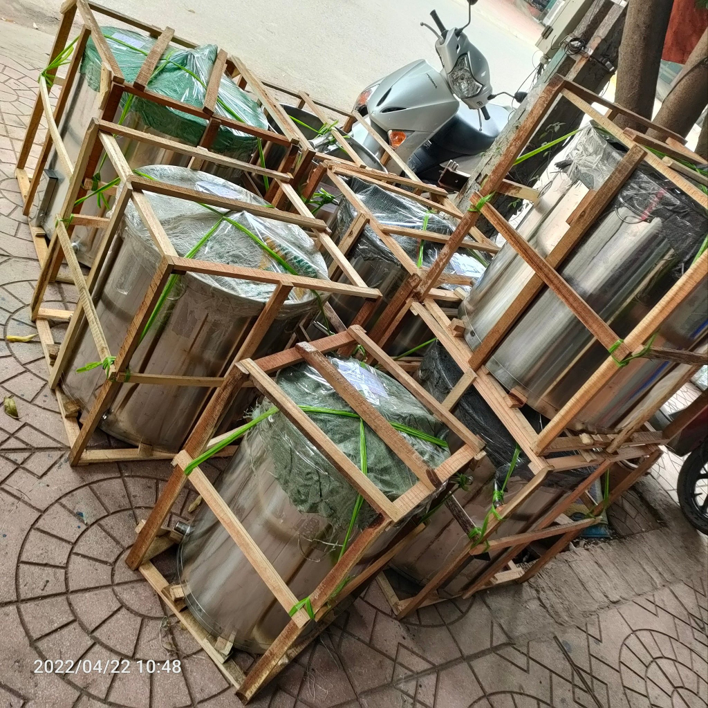 Thùng quay mật ong vỏ inox không nhiễm hàng hàn lõi thép ong nội 3 cầu