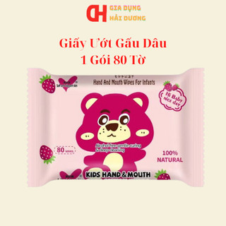 1 gói giấy ướt gấu dâu 80 tờ