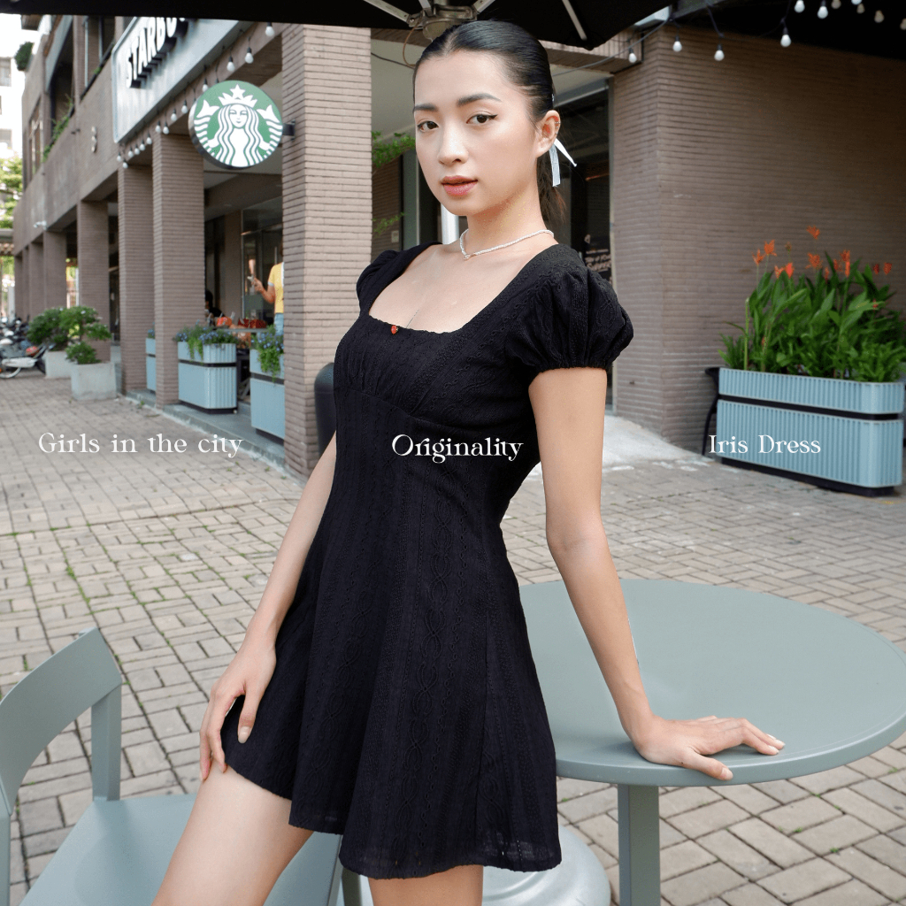 ORIGINALITY - ĐẦM NGẮN REN THUN - IRIS DRESS
