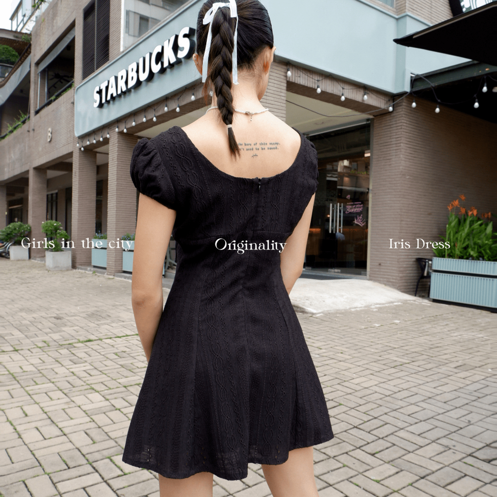 ORIGINALITY - ĐẦM NGẮN REN THUN - IRIS DRESS