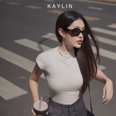 Áo thun KAYLIN cổ lọ tay ngắn hở lưng form ôm N2105