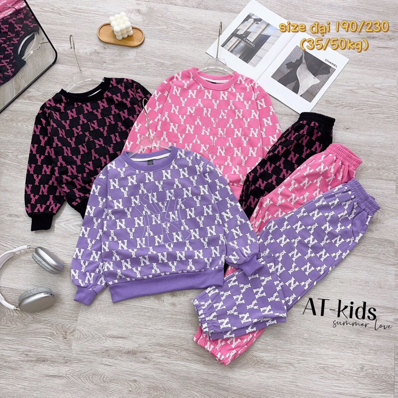 Bộ nỉ bé gái 17-50kg