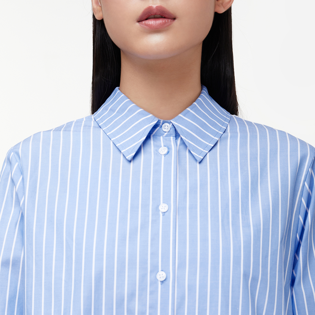 TheBlueTshirt - Áo Sơ Mi Nữ Phom Rộng Nữ - Oversized Button Shirt - CCR Blue Stripe