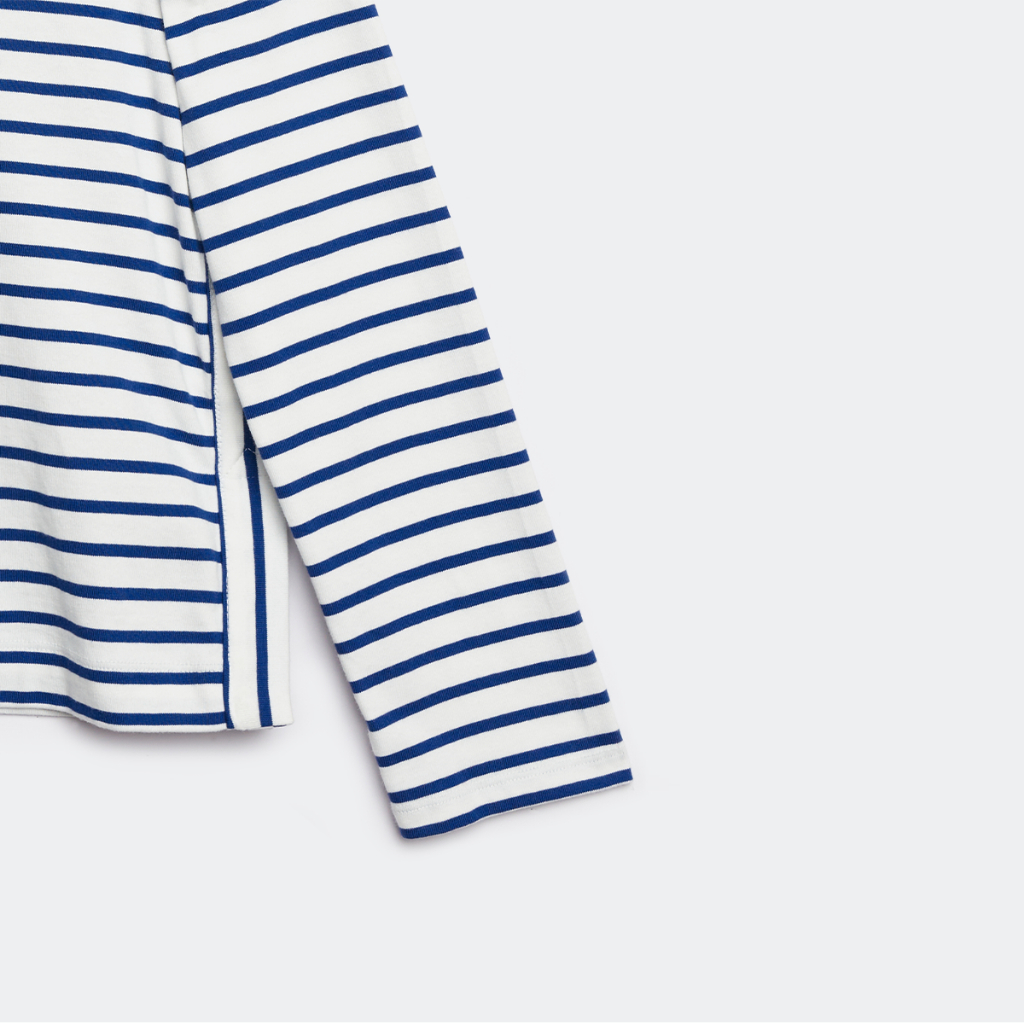 TheBlueTshirt - Áo Thun Tay Dài Sọc Nữ - Number 8 Long Sleeve T - Signature Blue Stripe