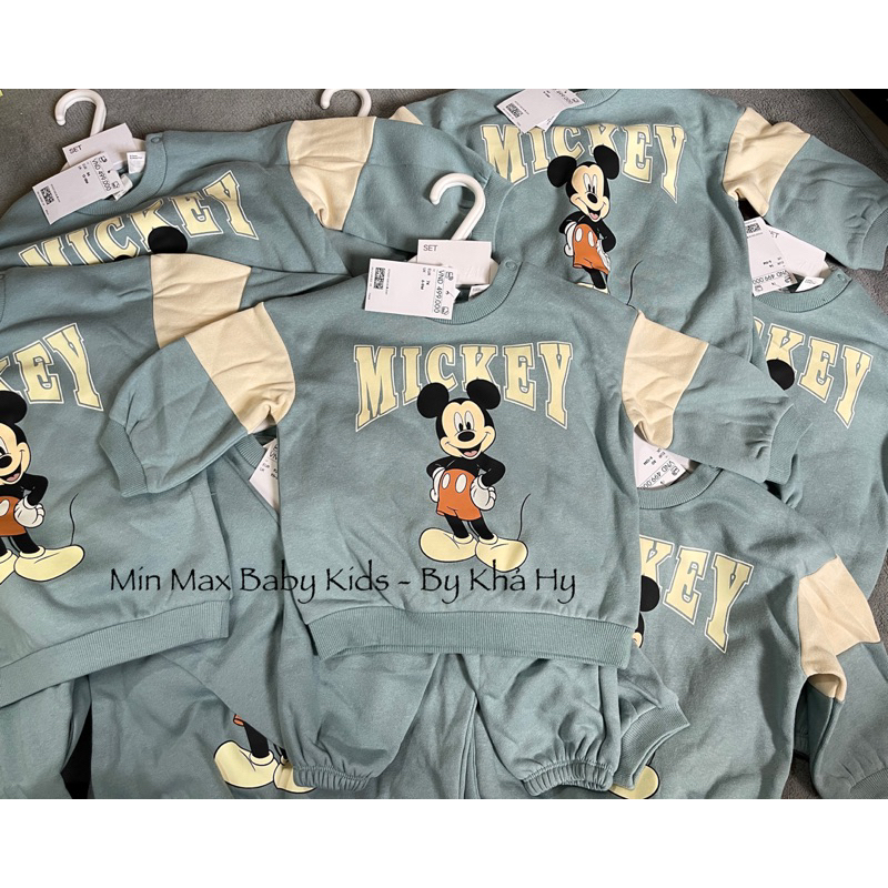 Bộ nỉ dài tay HM auth cho bé trai săn sale 10-18kg