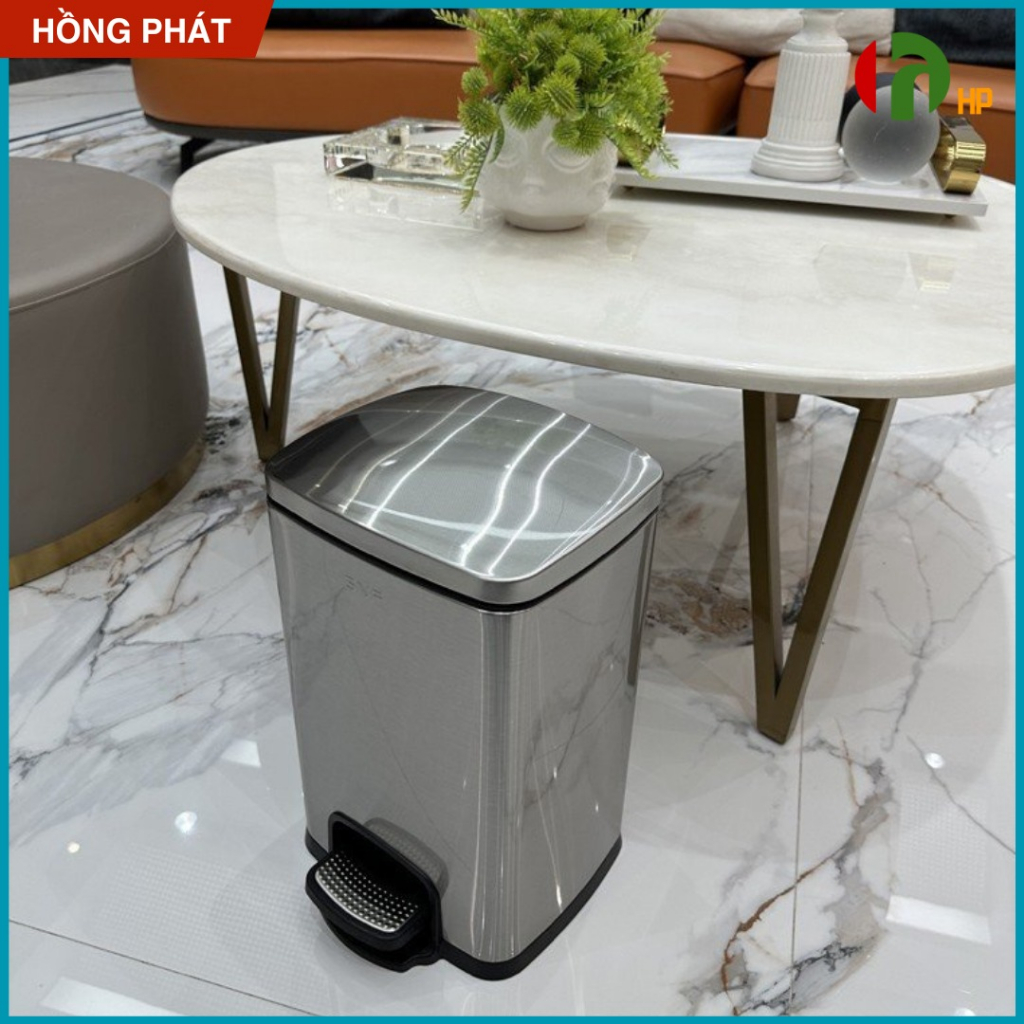 Thùng Rác  Bàn Đạp Hình Chữ Nhật 20L/30L Có Nắp Đóng Êm, Thép Không Gỉ VPH-YS-HPB-105B/105