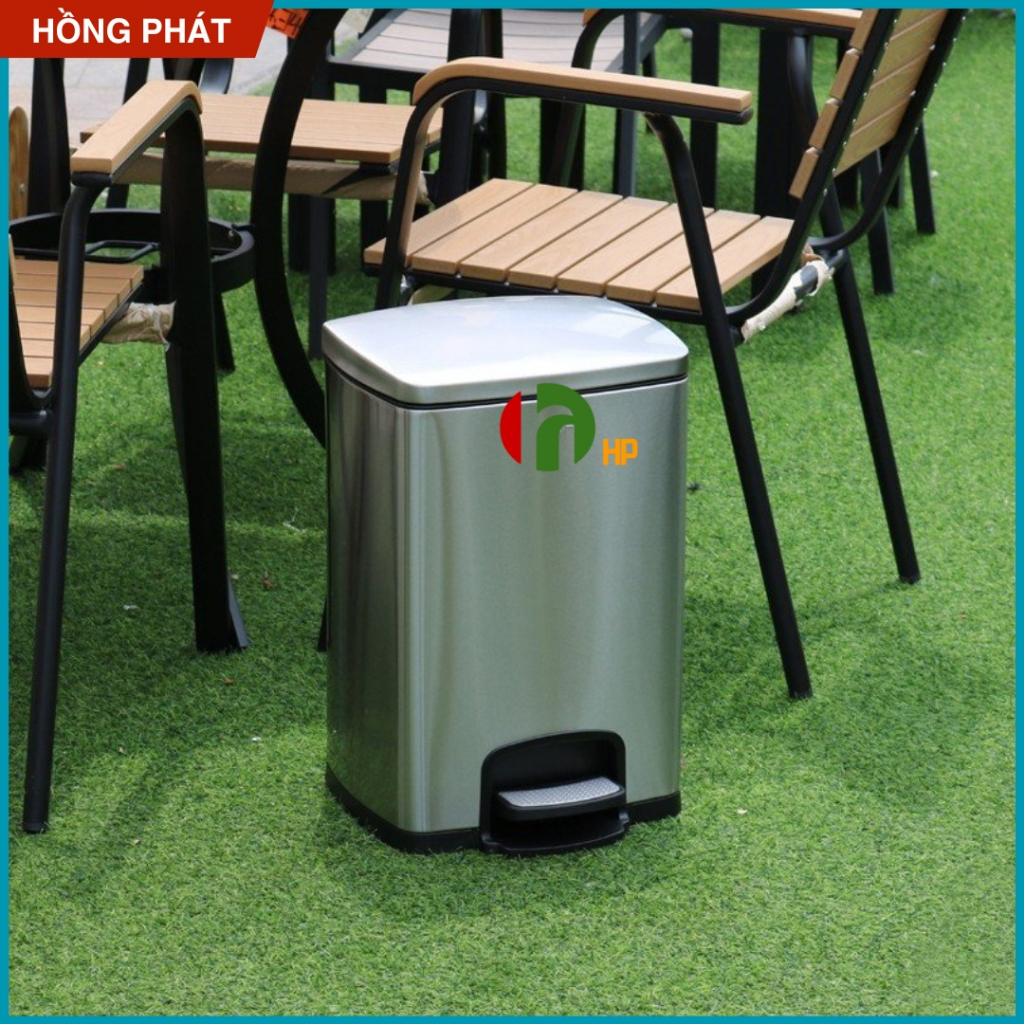 Thùng Rác  Bàn Đạp Hình Chữ Nhật 20L/30L Có Nắp Đóng Êm, Thép Không Gỉ VPH-YS-HPB-105B/105