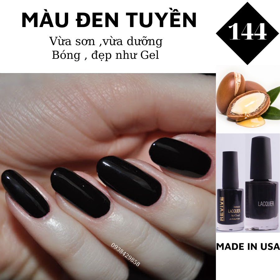 Sơn móng tay Organics Naturals Revive Chính Hãng Mỹ USA - Màu Đen Tuyền mã 144