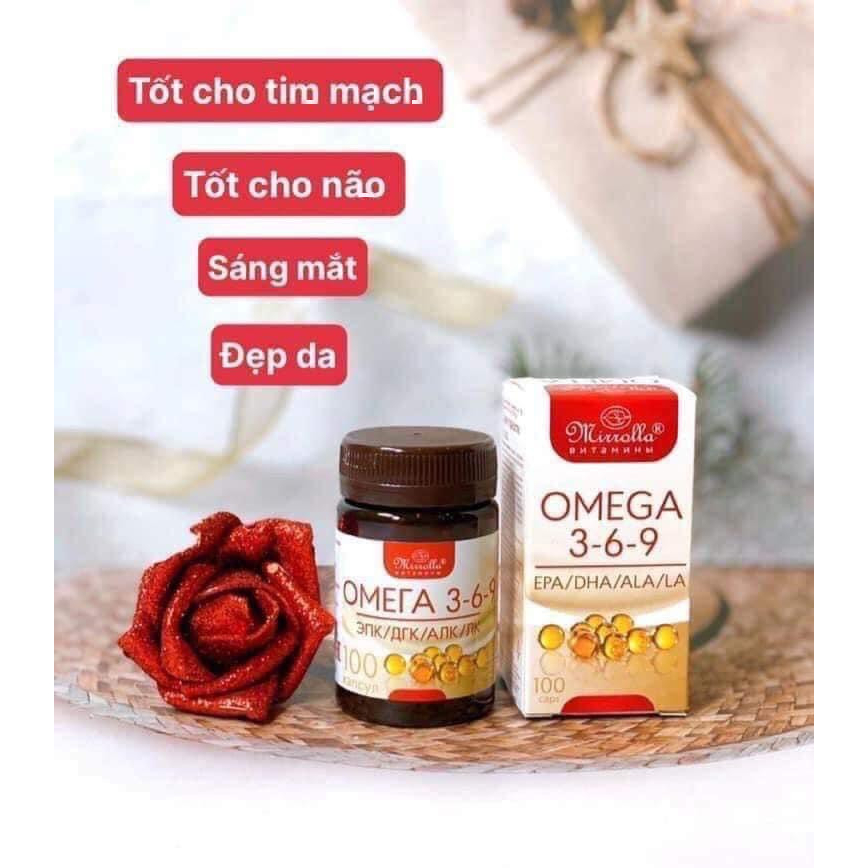 Viên Uống Dầu Cá Omega 369 Mirrolla Của Nga Lọ 100 Viên
