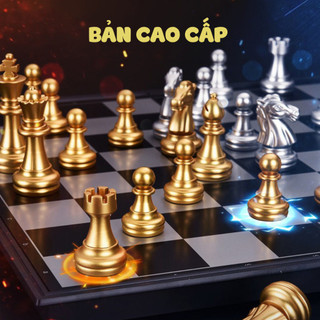 Cờ vua thi đấu quốc tế có nam châm, đồ chơi thông minh boardgame cờ vua quốc tế bằng nhựa bàn gập gọn cho bé