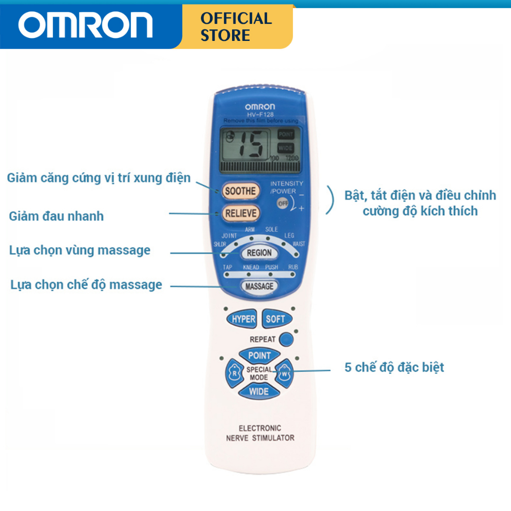Máy Massage Xung Điện Trị Liệu Omron HV-F128 | Thương Hiệu Nhật Bản - Bảo Hành 24 Tháng