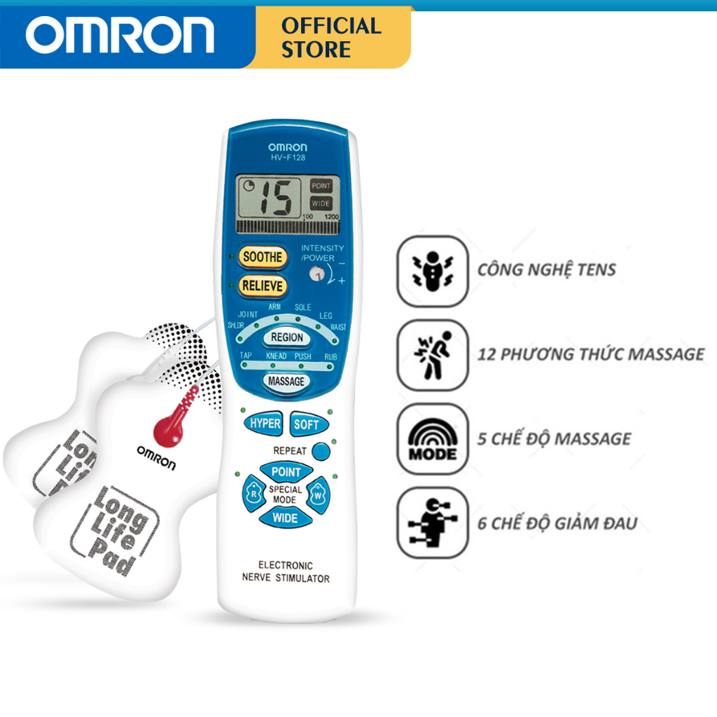 Máy Massage Xung Điện Trị Liệu Omron HV-F128 | Thương Hiệu Nhật Bản - Bảo Hành 24 Tháng