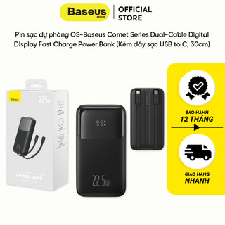 Pin sạc dự phòng OS-Baseus Comet Series Dual-Cable Digital Display Fast Charge Power Bank (Kèm dây sạc USB to C, 30cm)