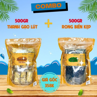 Combo B2: 500g Thanh gạo lứt + 500g Rong kẹp GO NUTS mix hạt dinh dưỡng Bánh ăn kiêng hỗ trợ giảm cân không đường