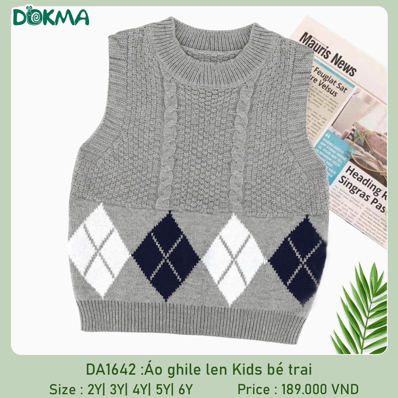 Áo len gile DOKMA KIDS size 2y đến 6y