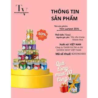 Yến sào lanest chưng sẵn 35% hũ 70ml , set 10 hũ set yến sào , yến hũ, tăng sức đề kháng
