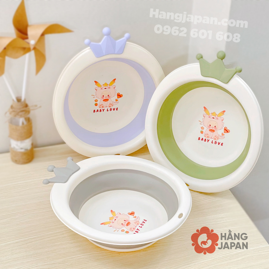 Chậu rửa mặt gấp gọn con ông và vương miệng
