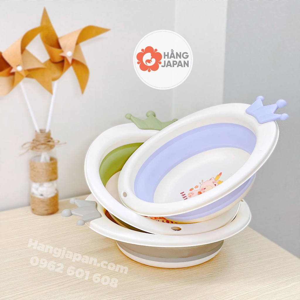 Chậu rửa mặt gấp gọn con ông và vương miệng