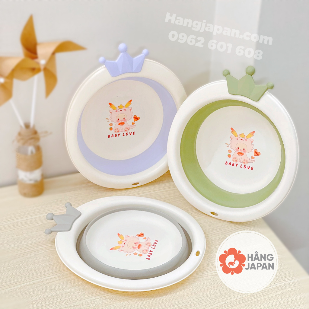 Chậu rửa mặt gấp gọn con ông và vương miệng