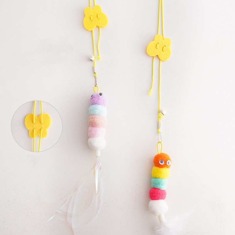 Đồ Chơi Cho Mèo Gắn Tường ,Trần Nhà Có Chuông Cho Mèo Vờn - Sâu, Chuồn Chuồn Gắn Tường Cho Mèo