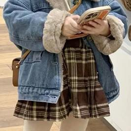 ÁO KHOÁC JEAN LÓT LÔNG DÀY DẶN PHONG CÁCH HÀN XINH XẮN CHO BÉ GÁI