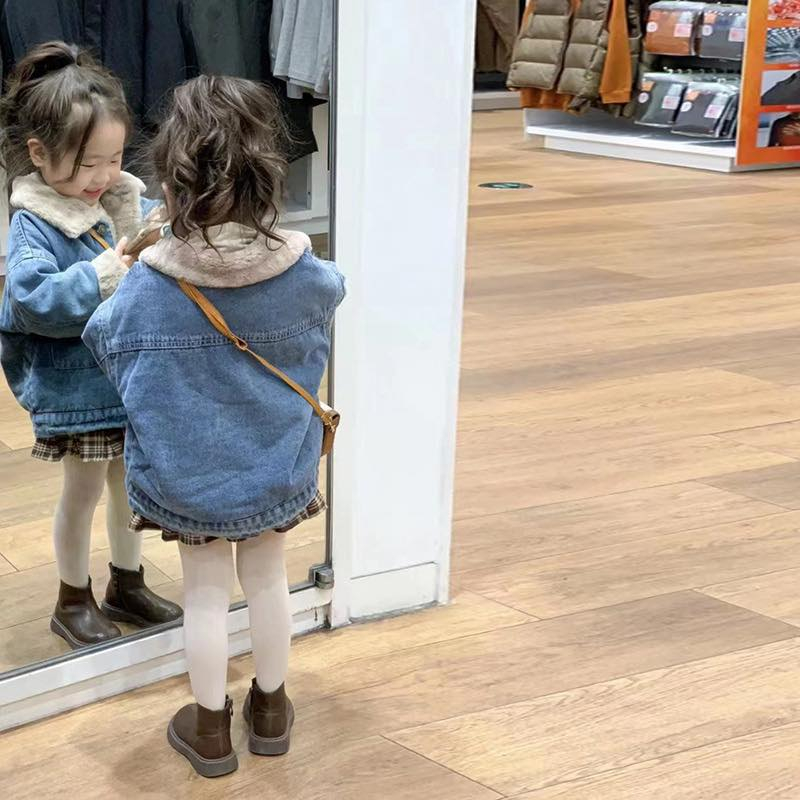 ÁO KHOÁC JEAN LÓT LÔNG DÀY DẶN PHONG CÁCH HÀN XINH XẮN CHO BÉ GÁI