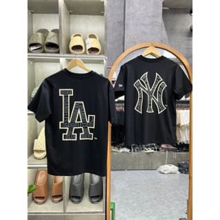 Áo new era tee - la & ny logo chìm , sox đen nhủ bạc , la & ny big logo