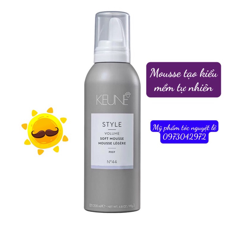 Mousse tạo kiểu tóc, giữ mềm nếp tóc Keune STYLE SOFT MOUSSE 200ml