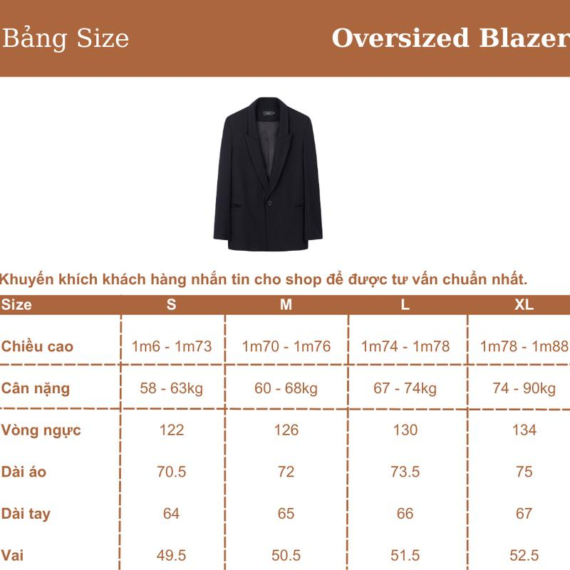Áo Blazer phân khúc cao cấp, form oversized thương hiệu B Brown