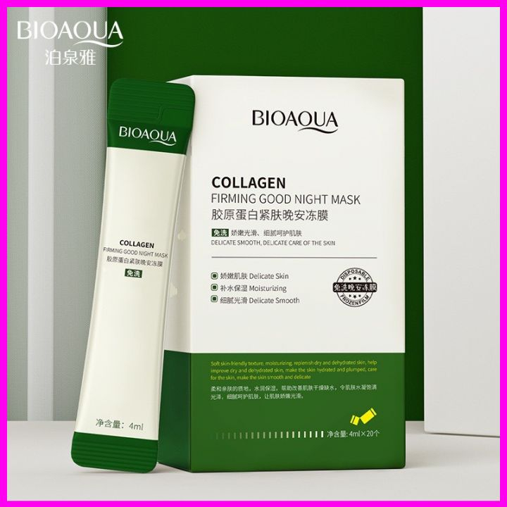 Mặt Nạ Ngủ Collagen Bioaqua Dưỡng Ẩm Kềm Dầu Một Hộp 20 Gói Phù Hợp Cho Mọi Loại Da Nội Địa Trung