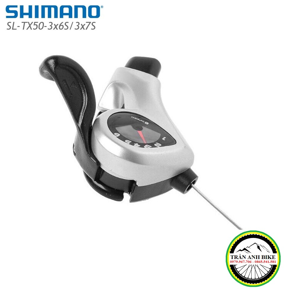 Tay đề bấm xả gắn ghi đông xe đạp SHIMANO SL TX50 3x6 3x7 Speed - Hàng Chính Hãng