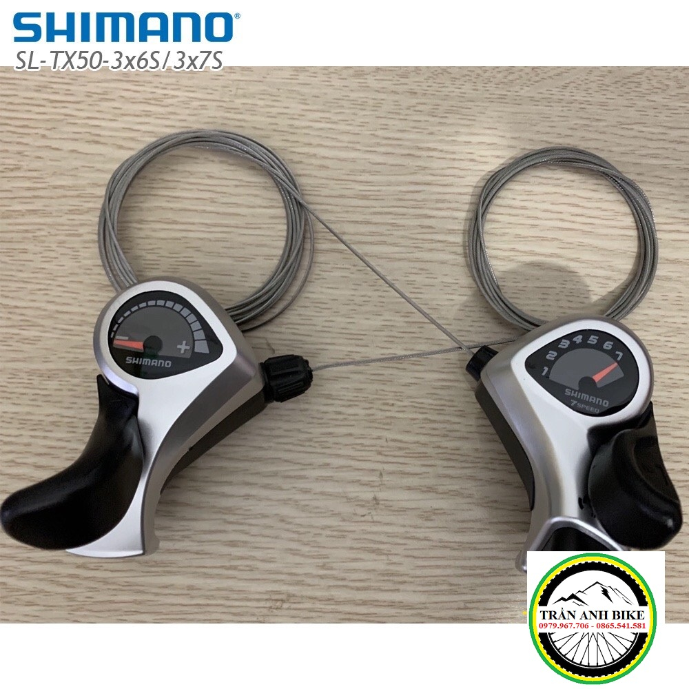 Tay đề bấm xả gắn ghi đông xe đạp SHIMANO SL TX50 3x6 3x7 Speed - Hàng Chính Hãng