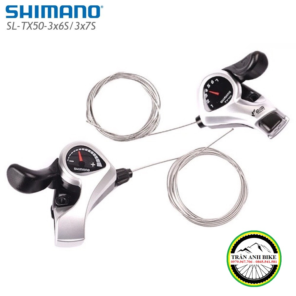 Tay đề bấm xả gắn ghi đông xe đạp SHIMANO SL TX50 3x6 3x7 Speed - Hàng Chính Hãng