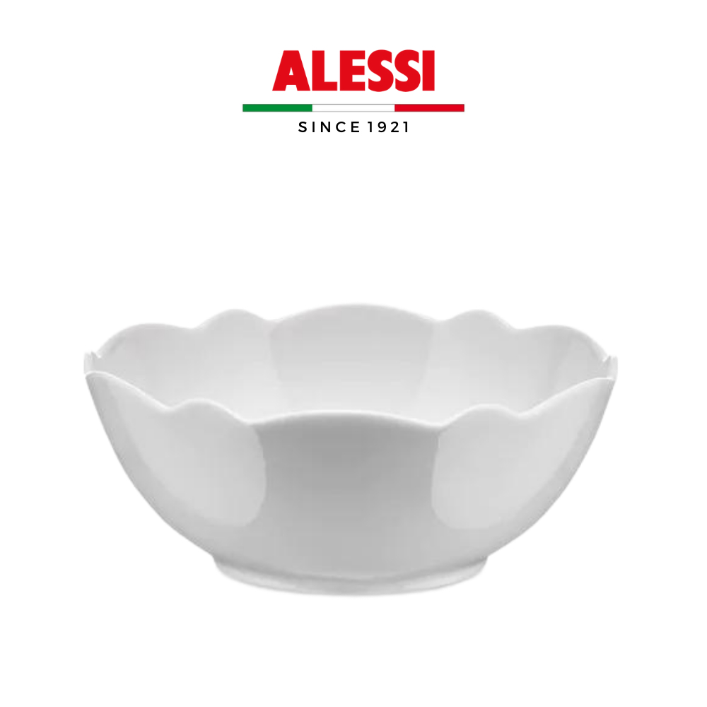 Bộ bát ăn ăn tối, đồ tráng miệng sứ trắng chạm nổi ALESSI DRESSED - Hàng chính hãng