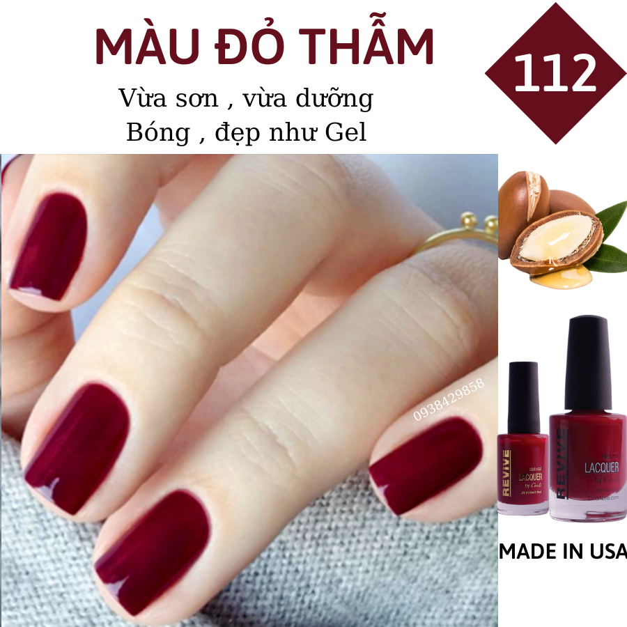 Sơn móng tay Organics Naturals Revive Chính Hãng Mỹ USA - Màu Đỏ Thẫm mã 112