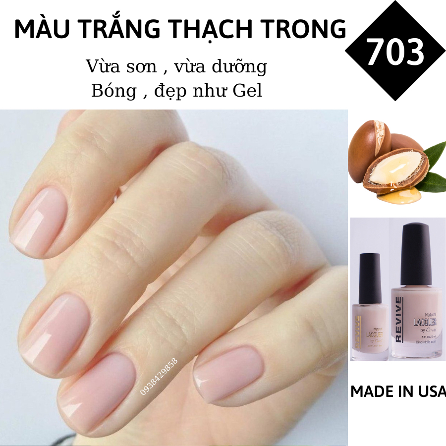 Sơn móng tay Organics Naturals Revive Chính Hãng Mỹ USA - Màu Trắng Thạch Trong mã 703
