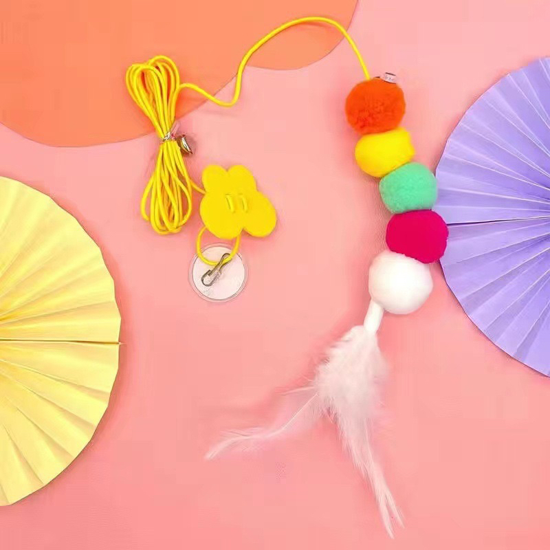 Đồ Chơi Cho Mèo Gắn Tường ,Trần Nhà Có Chuông Cho Mèo Vờn - Sâu, Chuồn Chuồn Gắn Tường Cho Mèo