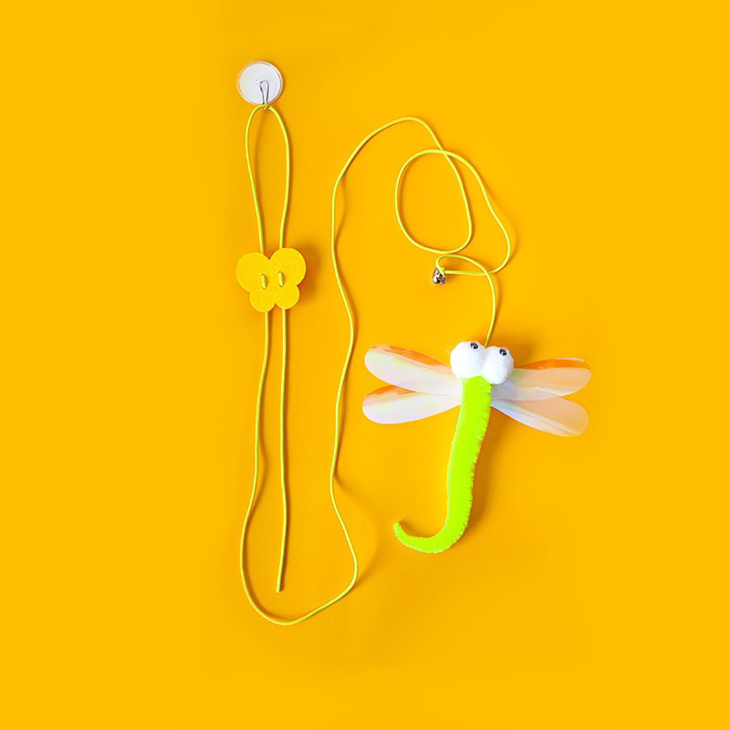 Đồ Chơi Cho Mèo Gắn Tường ,Trần Nhà Có Chuông Cho Mèo Vờn - Sâu, Chuồn Chuồn Gắn Tường Cho Mèo