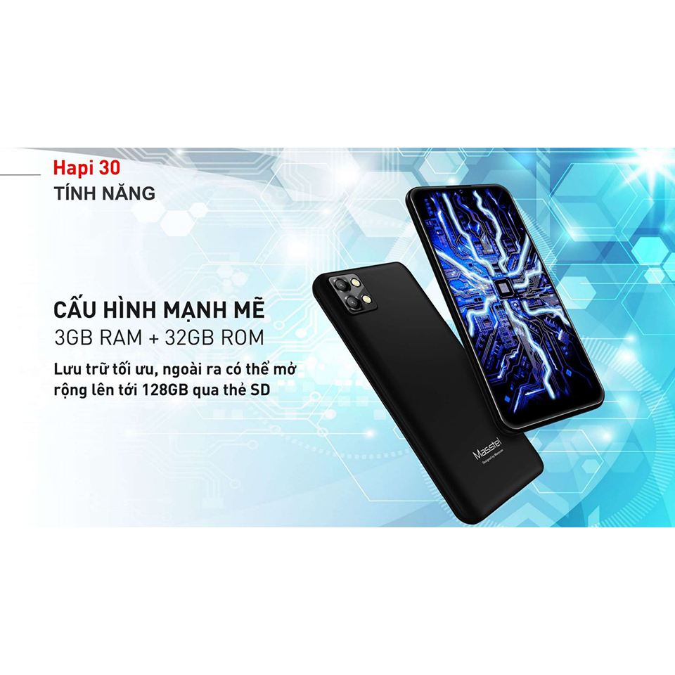 Masstel Điện Thoại Smartphone Hapi30 RAM 3GB ROM 32GB - 6.26INCH -WIFI/4G BẢO HÀNH CHÍNH HÃNG 1 NĂM
