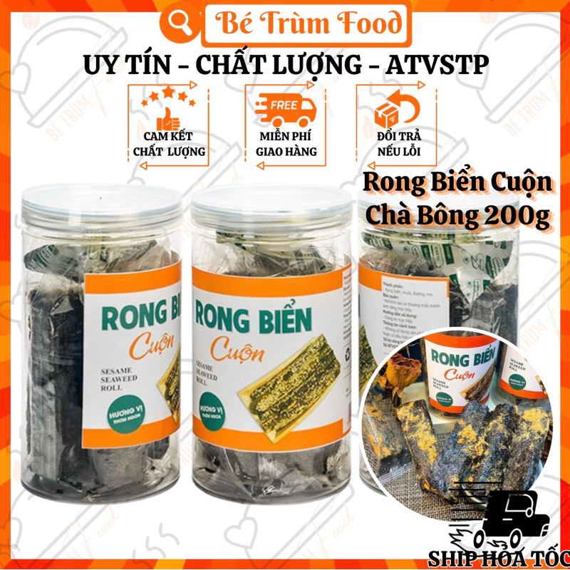 Rong Biển Cuộn Chà Bông 200g 𝐅𝐫𝐞𝐞𝐒𝐡𝐢𝐩 (Hình thật 100%) Bé Trùm Food