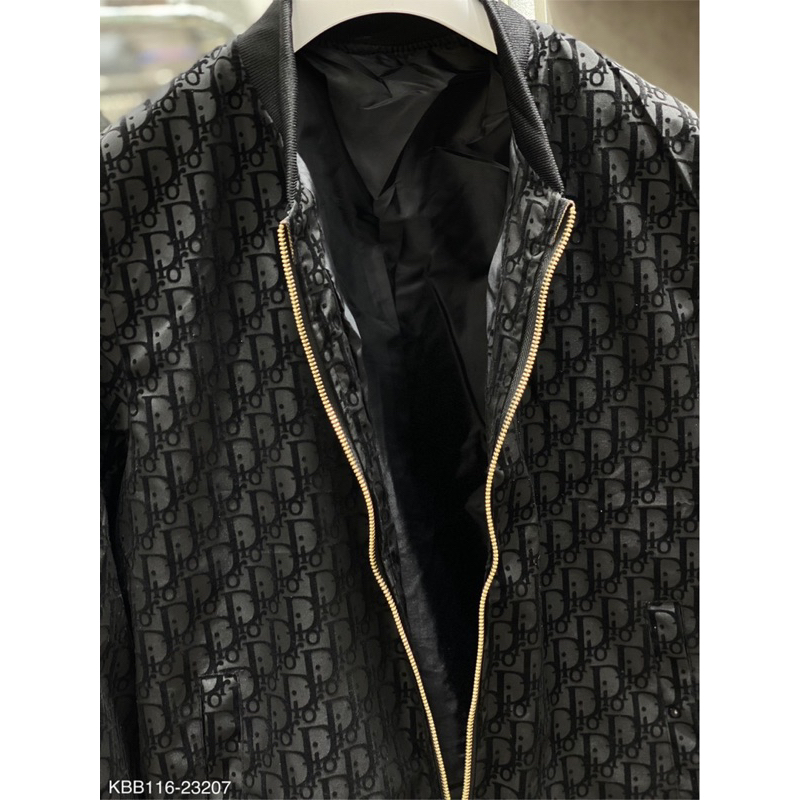 Áo khoác có mũ vải gió cho nam - Áo khoác bomber d.i.o.r vân nhung