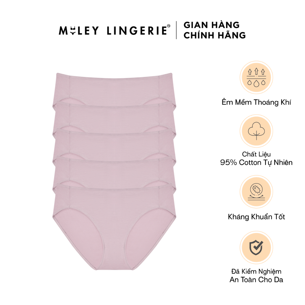 Combo 5 Quần Lót Cotton Tự Nhiên Thoáng Khí Mềm Mại Miley Lingerie
