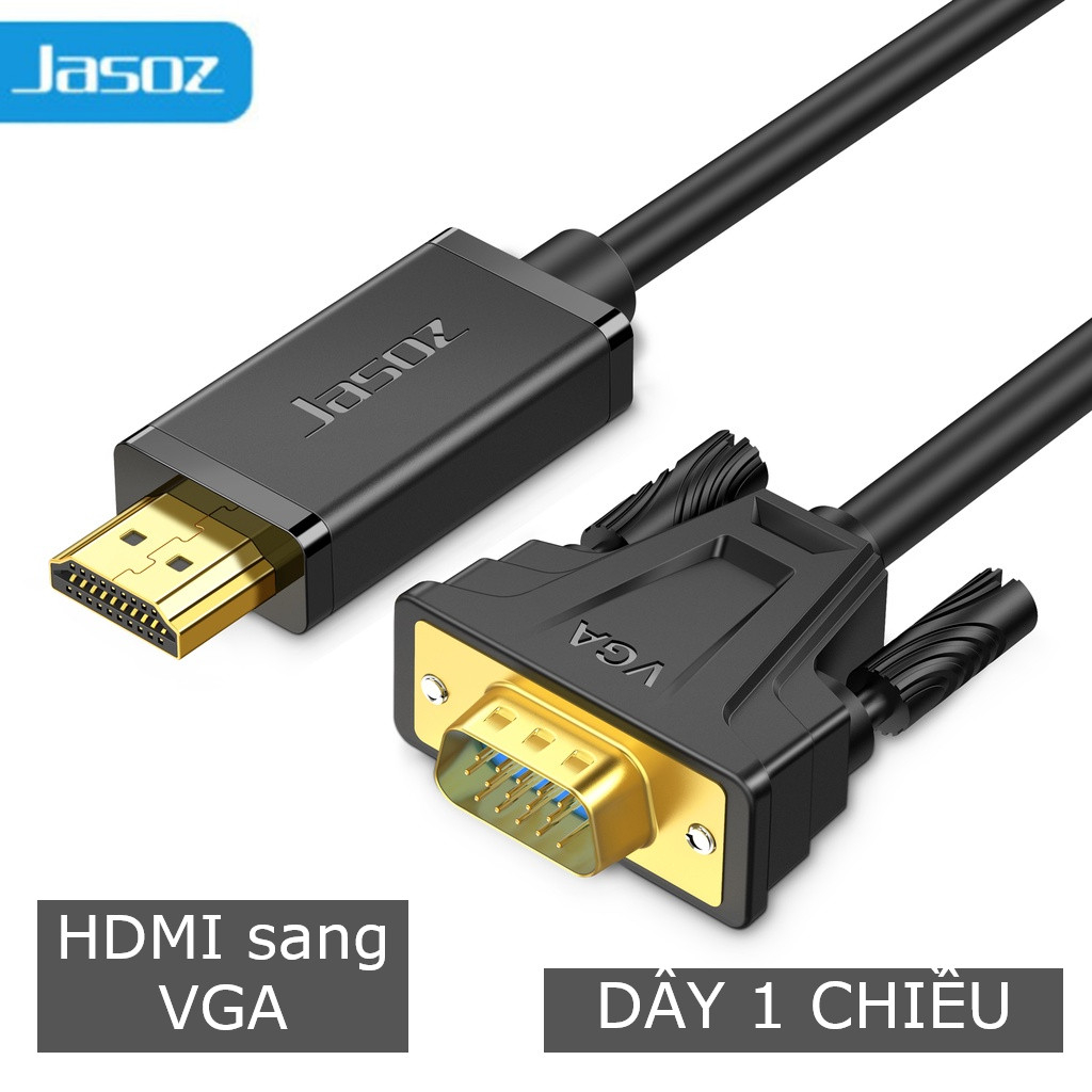 HDMI sang VGA Jasoz giúp chuyển kết nối giữa các thiết bị có cổng HDMI và cổng VGA với tốc độ cao, bảo hành 12 tháng