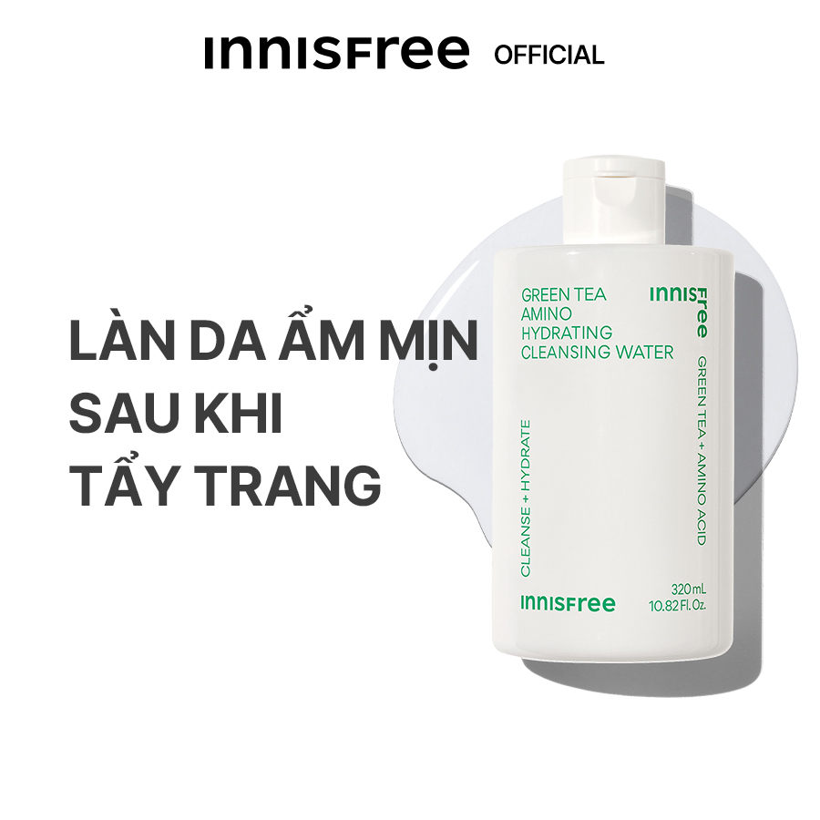 [Mã COSINNIJ - 8% đơn 250K] Nước tẩy trang dưỡng ẩm Innisfree Green Tea Amino Cleansing Water 320ml