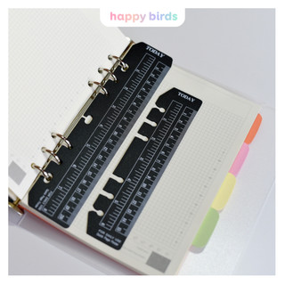 Thước gắn sổ còng A5 A6 nhựa mềm trong suốt phụ kiện sổ tay planner bullet journal HappyBirds