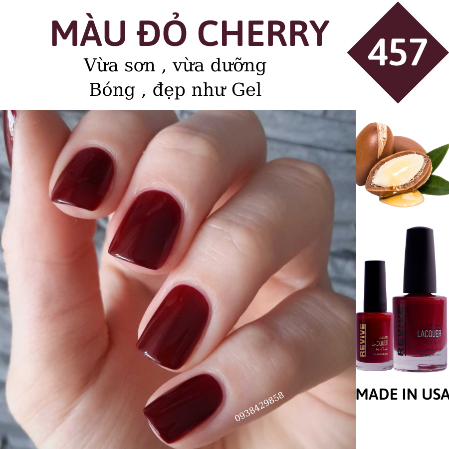 Sơn móng tay Organics Naturals Revive Chính Hãng Mỹ USA - Màu Đỏ Cherry mã 457