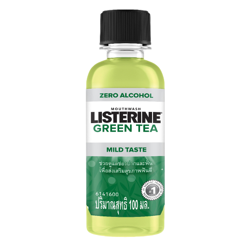 Nước súc miệng ngừa sâu răng vị trà xanh không cay Listerine Green Tea Zero Alcohol - Dung tích 100ml