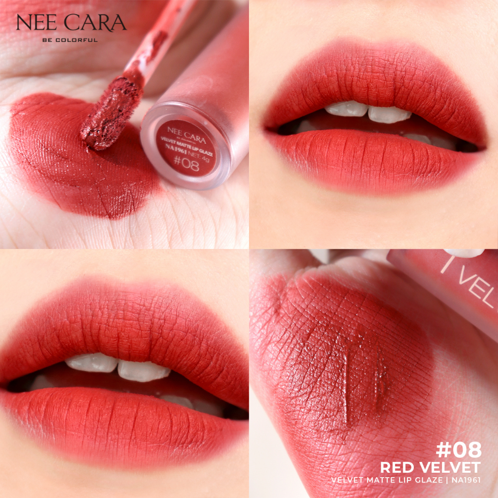 [THAILAND] Son Lì Nee Cara Velvet Matte Lip Glaze Thái Lan NA1961 4g